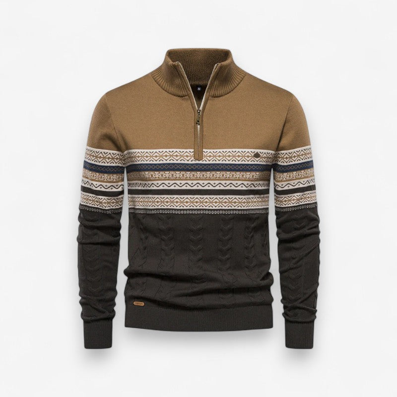 Adam – Lange mouwen trui met print en opstaande kraag Velani