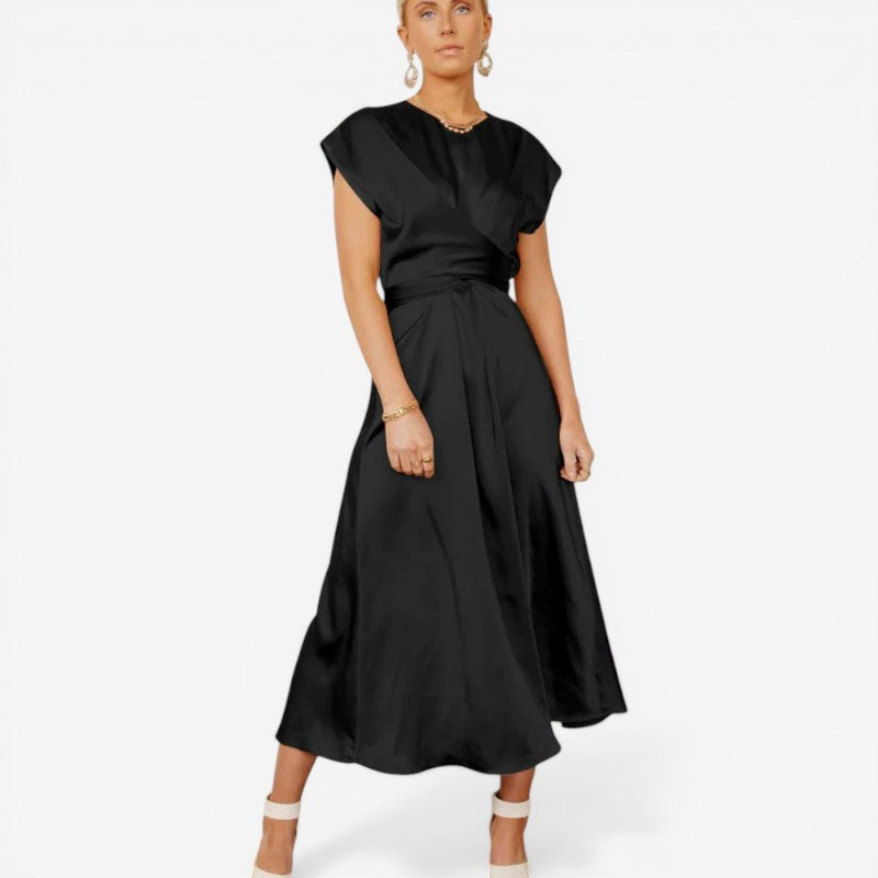 Sleeveless Wrap Waist Dress