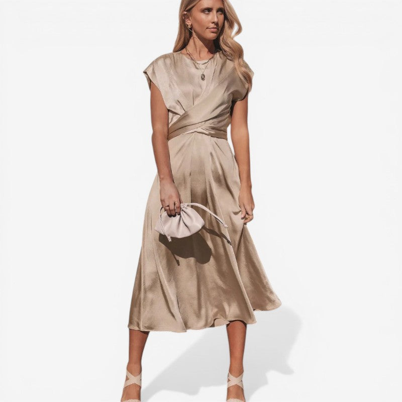 Sleeveless Wrap Waist Dress