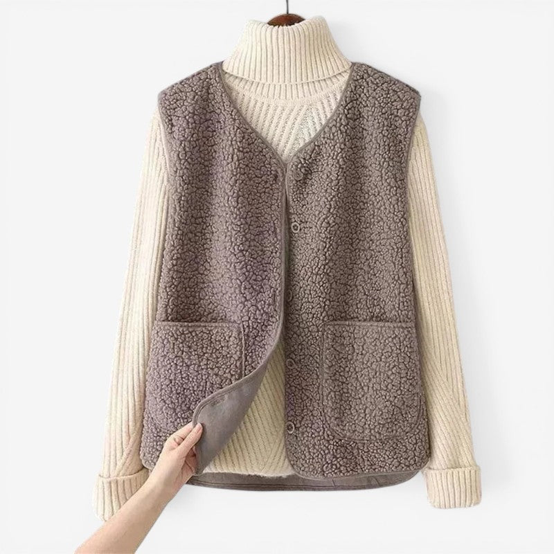 Women's Sleeveless Buttoned Vest