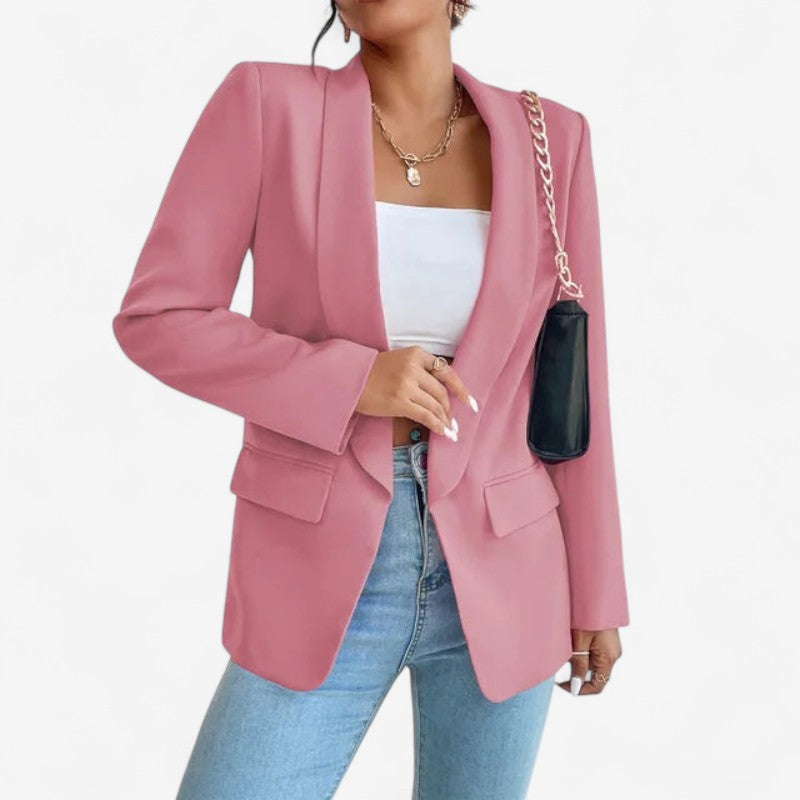 Lucy – Blazer met lange mouwen overhemdkraag met knopen en zakken Velani