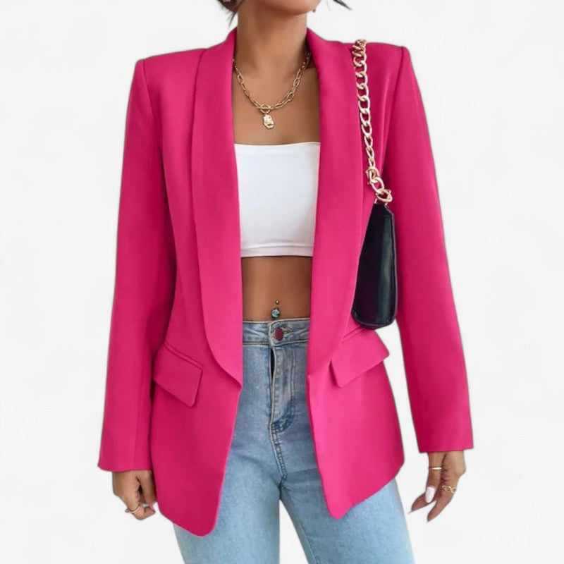Lucy – Blazer met lange mouwen overhemdkraag met knopen en zakken Velani