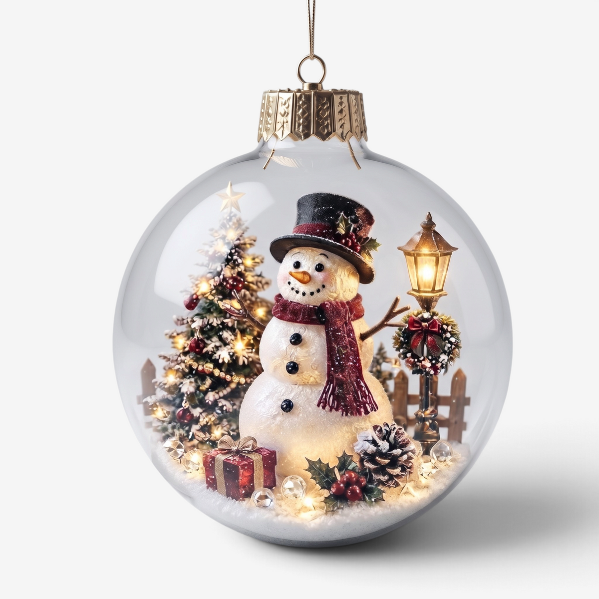 ChristmasNook - LED Christmas Ornament with Miniature Holiday Scene