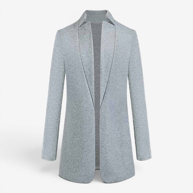 Women’s Notched Collar Slim Fit Long Sleeve Coat