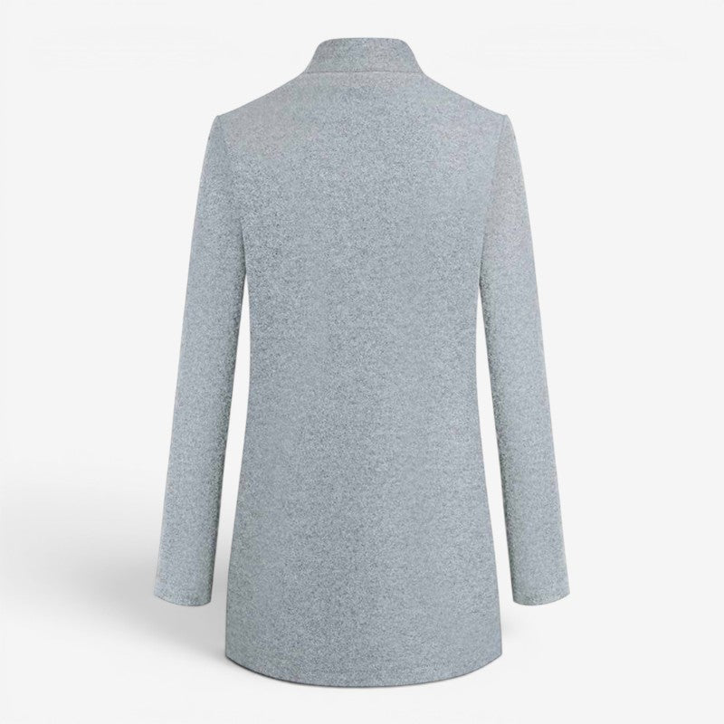Women’s Notched Collar Slim Fit Long Sleeve Coat