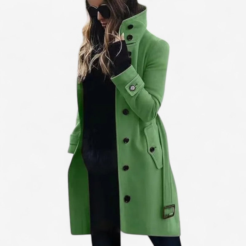 Jennifer – Trenchcoat met Lange MouwenTailleceintuur en Knopensluiting Velani