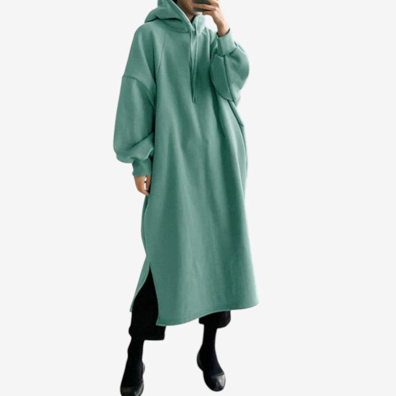 Manon – Lange Hoodie met Verstelbaar Trekkoord en Losse Pasvorm Velani