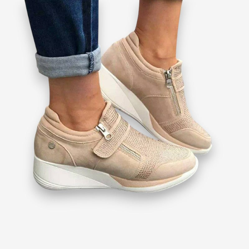 Nina – Round Toe Shoes with Zipper Design