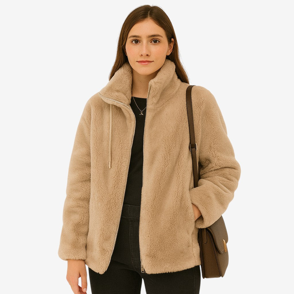 Nolan – Fleecegevoerde Jas met Opstaande Kraag en Ritssluiting Velani