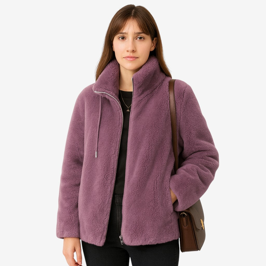 Nolan – Fleecegevoerde Jas met Opstaande Kraag en Ritssluiting Velani