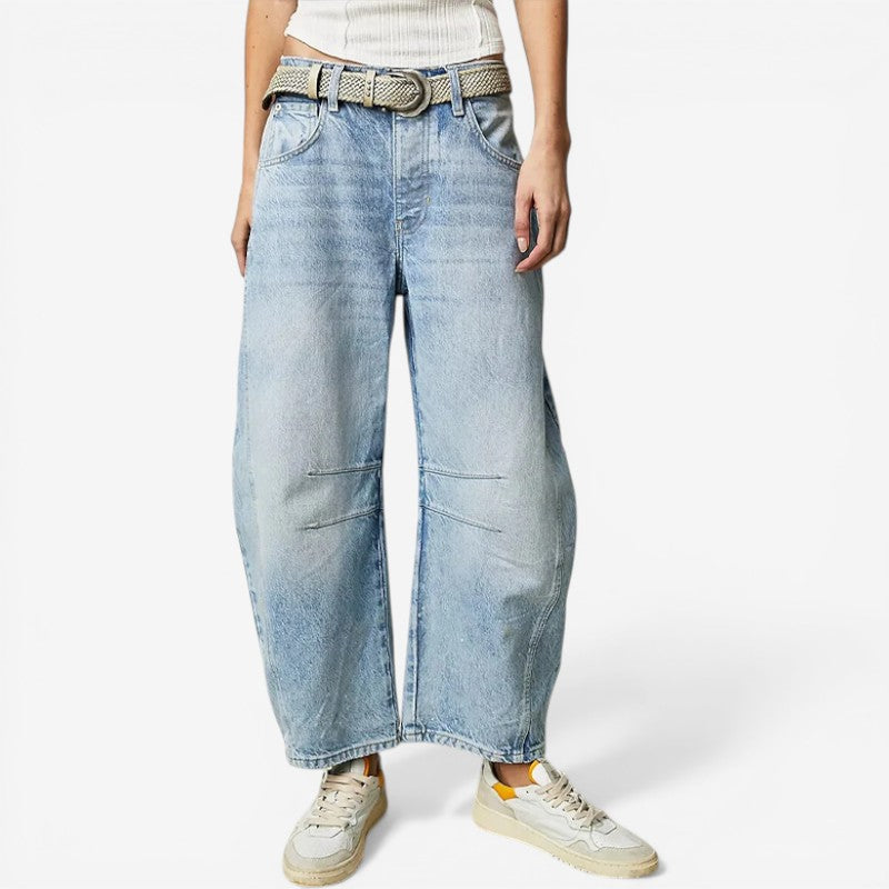 Women’s Wide Leg Ankle-Length Denim Pants