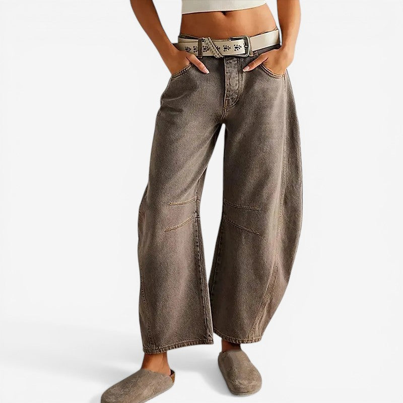 Women’s Wide Leg Ankle-Length Denim Pants