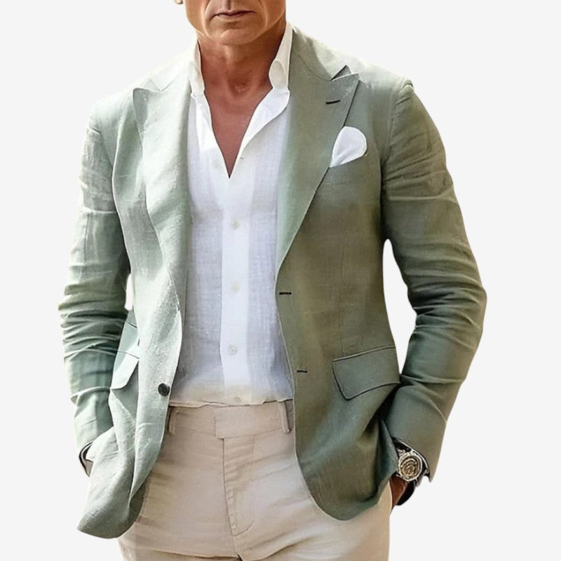 Men's Slim Fit Blazer with Button Closure