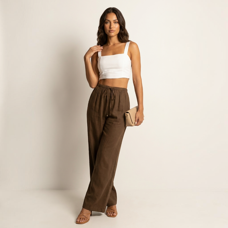 High Waist Wide Leg Palazzo Pants for Women