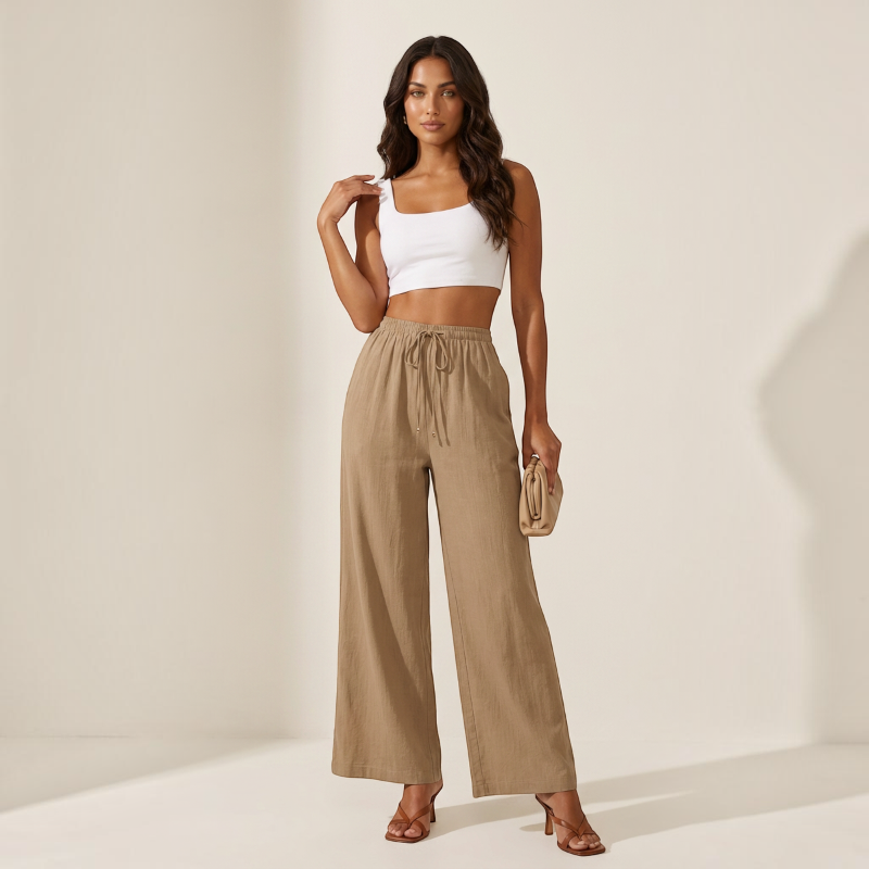 High Waist Wide Leg Palazzo Pants for Women