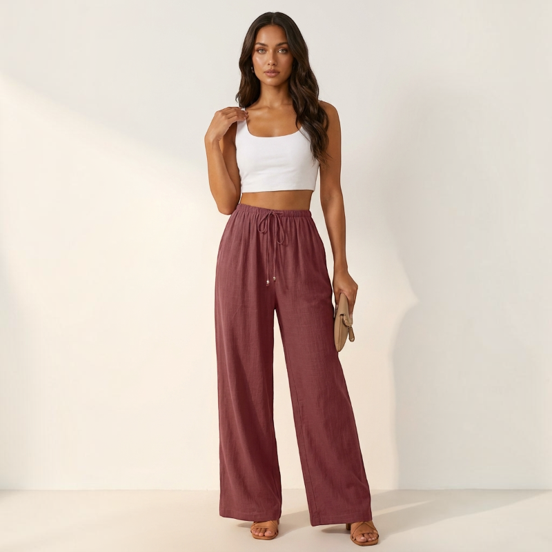 High Waist Wide Leg Palazzo Pants for Women