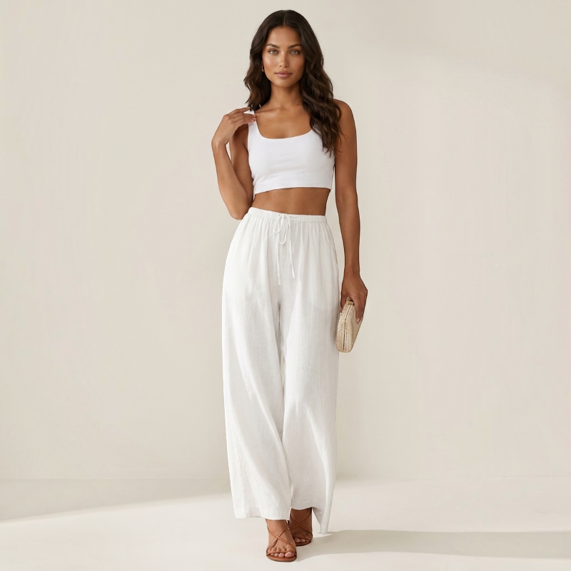 High Waist Wide Leg Palazzo Pants for Women