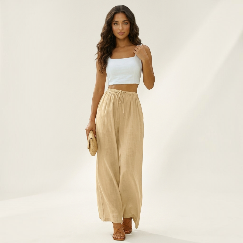 High Waist Wide Leg Palazzo Pants for Women