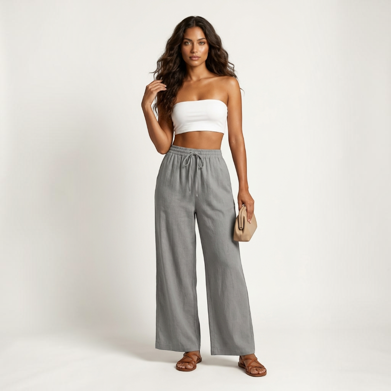 High Waist Wide Leg Palazzo Pants for Women