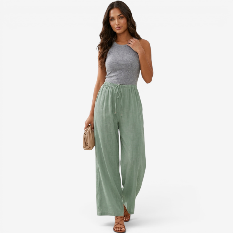 High Waist Wide Leg Palazzo Pants for Women