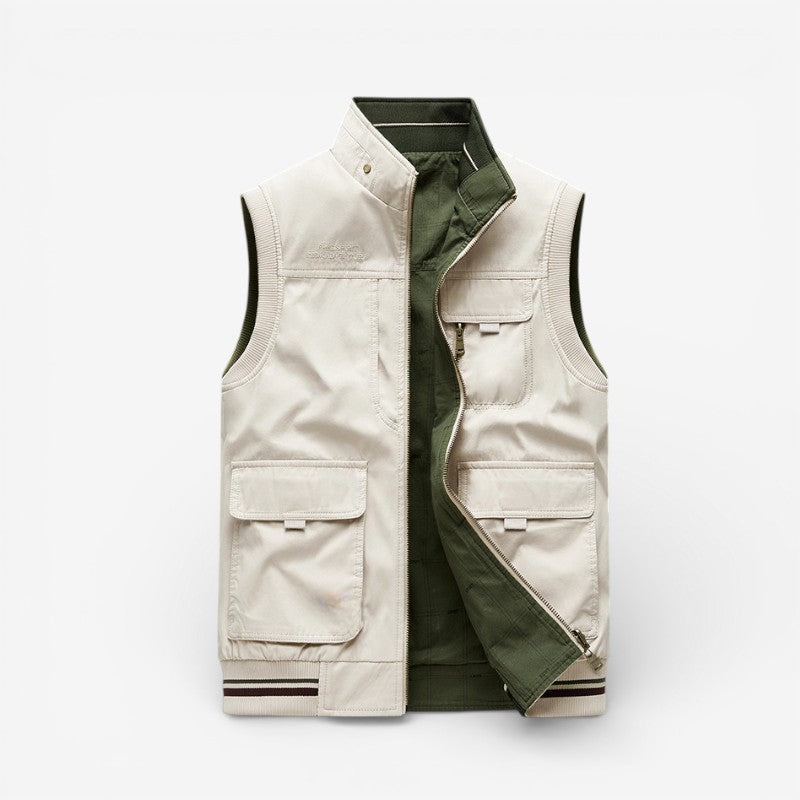 Mason – Standup Collar Vest with Zipper Closure