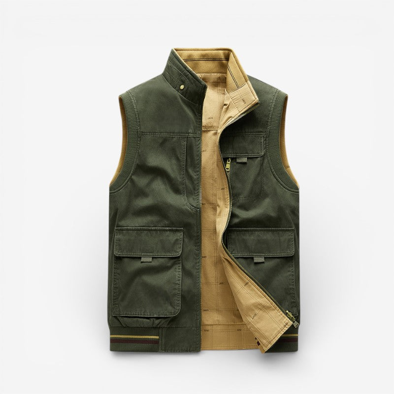 Mason – Standup Collar Vest with Zipper Closure