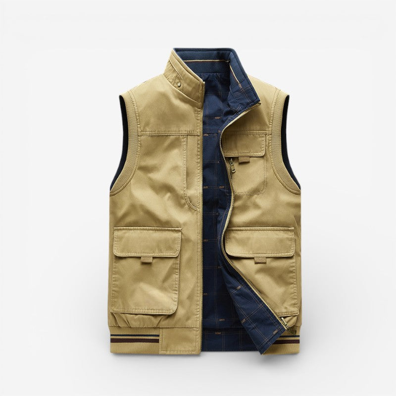Mason – Standup Collar Vest with Zipper Closure