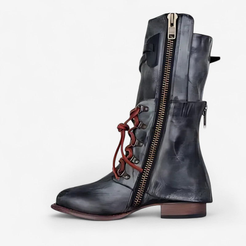 Sophia – Veterschoenen met lage hak en puntige neus Velani