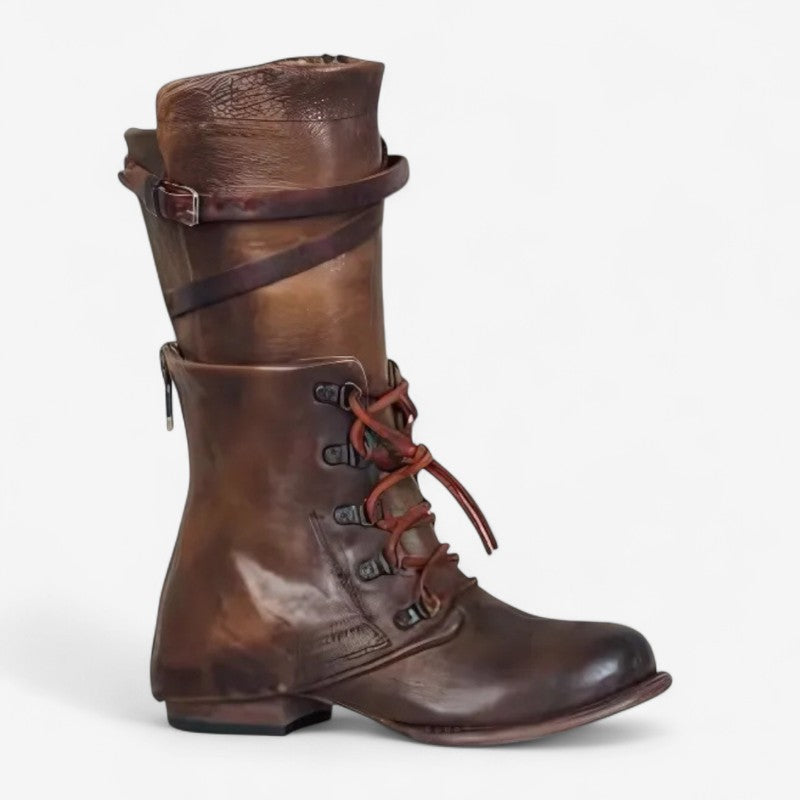 Sophia – Veterschoenen met lage hak en puntige neus Velani