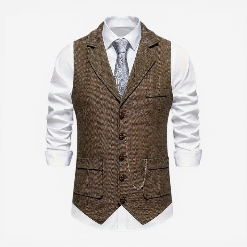 Men's Sleeveless Button Front Vest