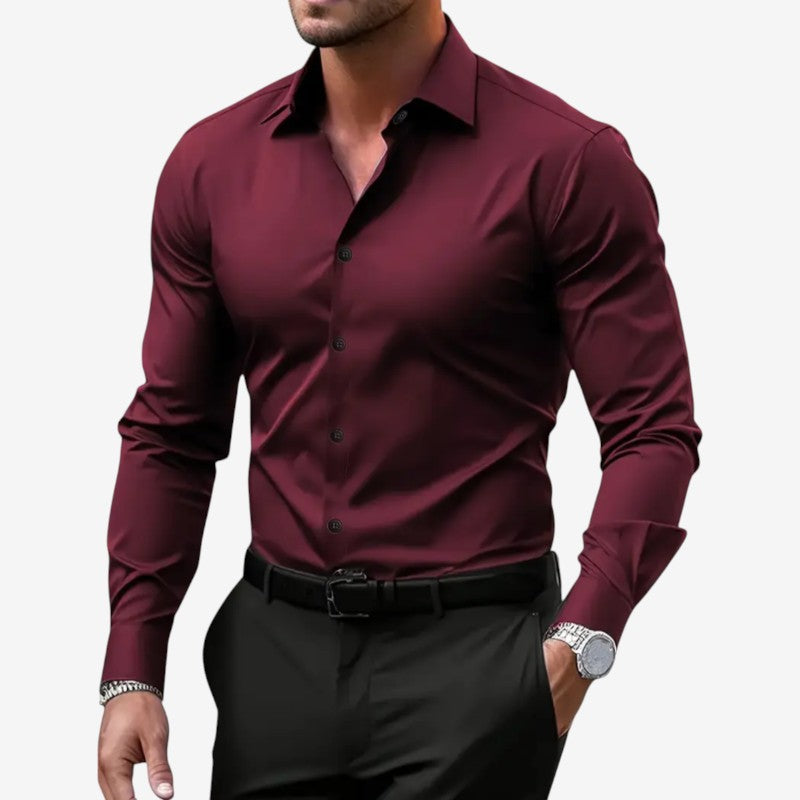 Men's Slim Fit Long Sleeve Button Up Shirt