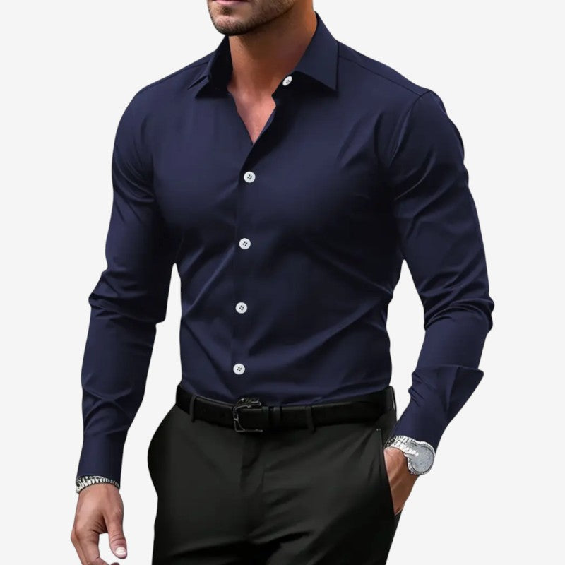 Men's Slim Fit Long Sleeve Button Up Shirt