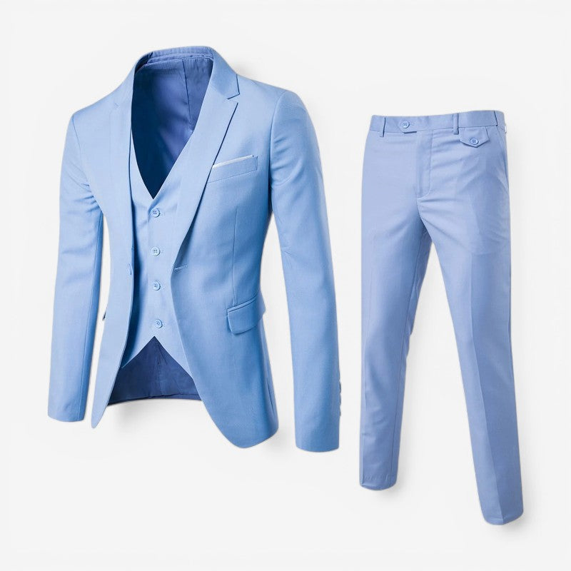 Louis – 3-Piece Long-Sleeve Suit with Blazer Vest and Slim Fit Trousers