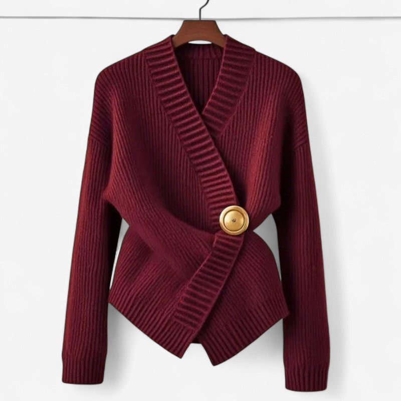 Lunara – Wikkelstijl trui met V-hals en lange mouwen Velani