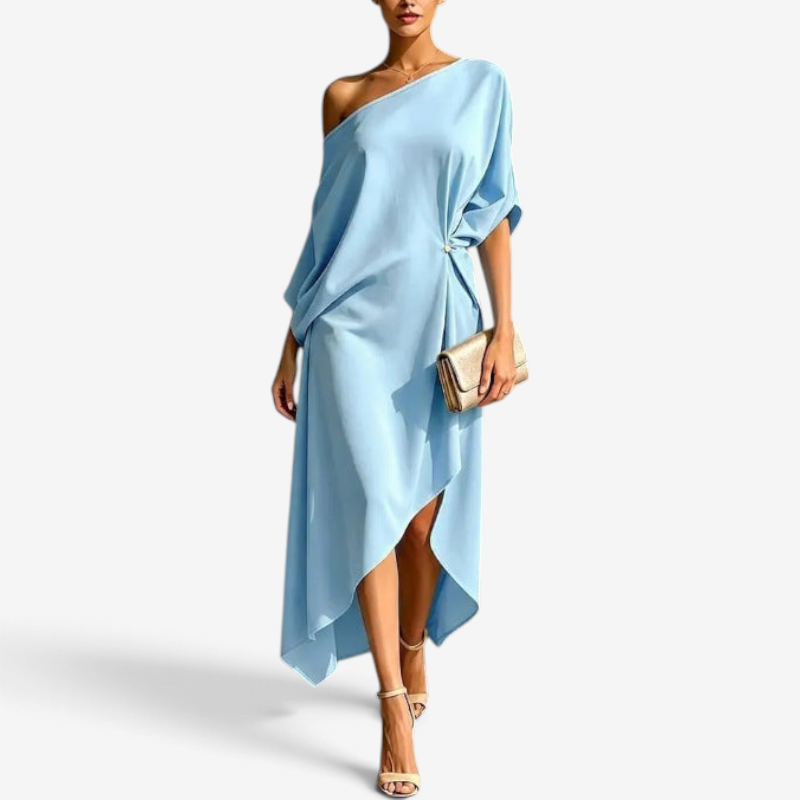 Lunova - Women's Asymmetrical Dress with Fluid Silhouette