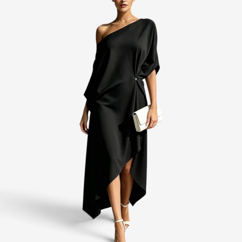 Lunova - Women's Asymmetrical Dress with Fluid Silhouette