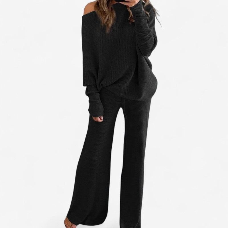 Aria – 2-delig set met high-waist broek en top met lange mouwen Velani