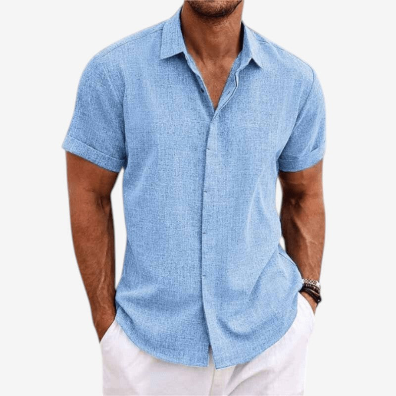 Men's Stylish Slim Fit Short Sleeve Button-Up Shirt