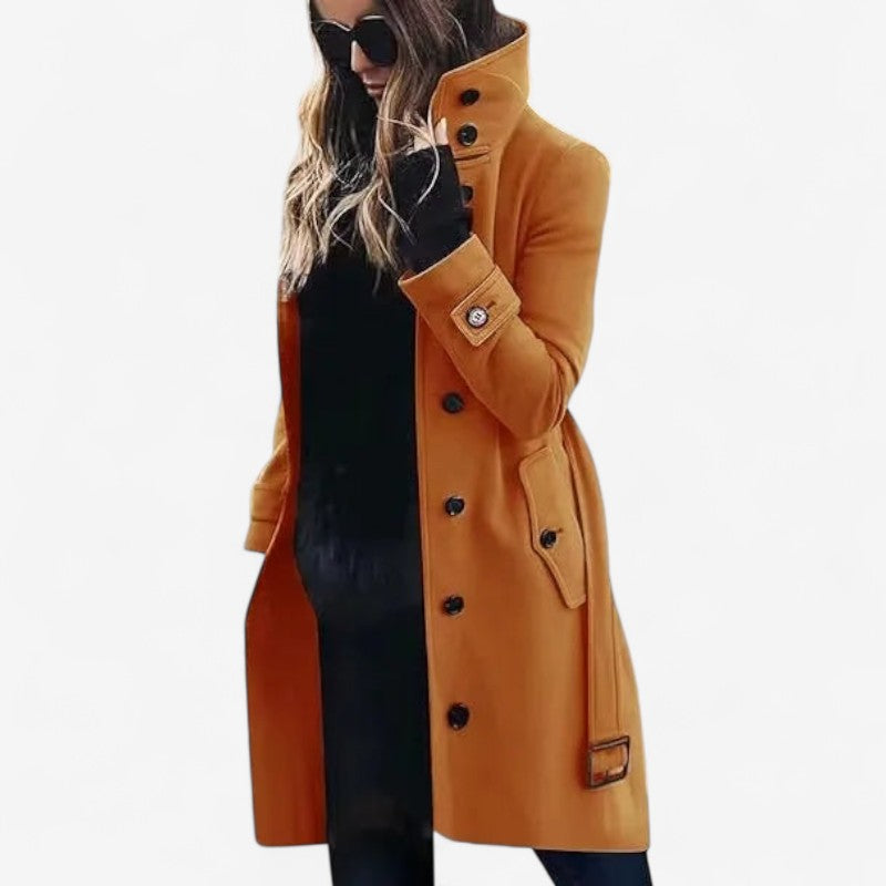 Jennifer – Trenchcoat met Lange MouwenTailleceintuur en Knopensluiting Velani
