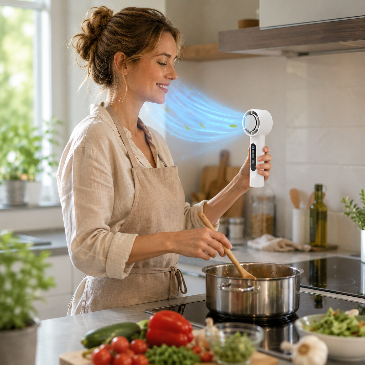 Portable Handheld Fan with LED Display