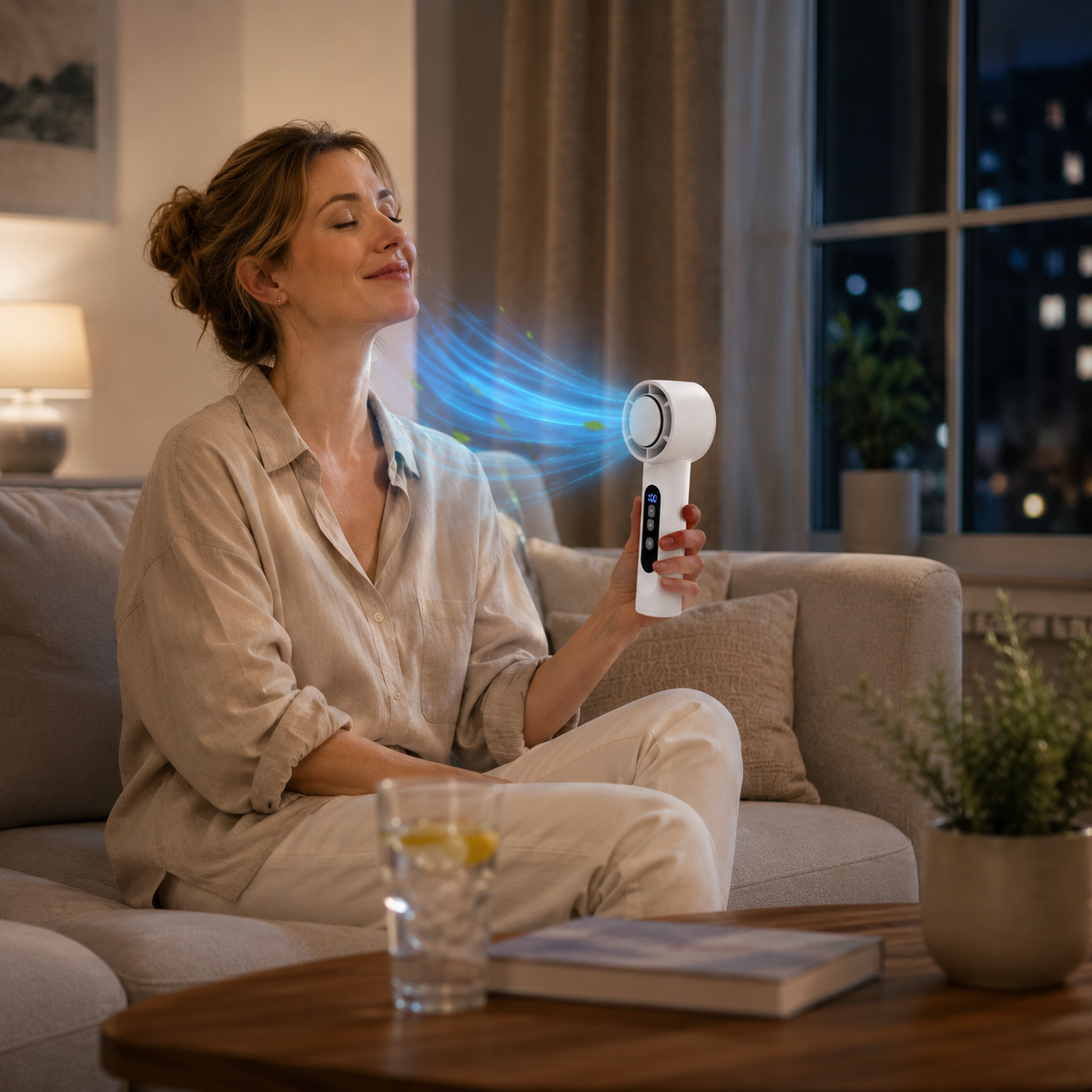 Portable Handheld Fan with LED Display