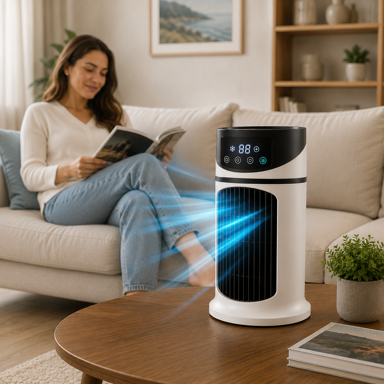 Portable Air Cooler with LED Display