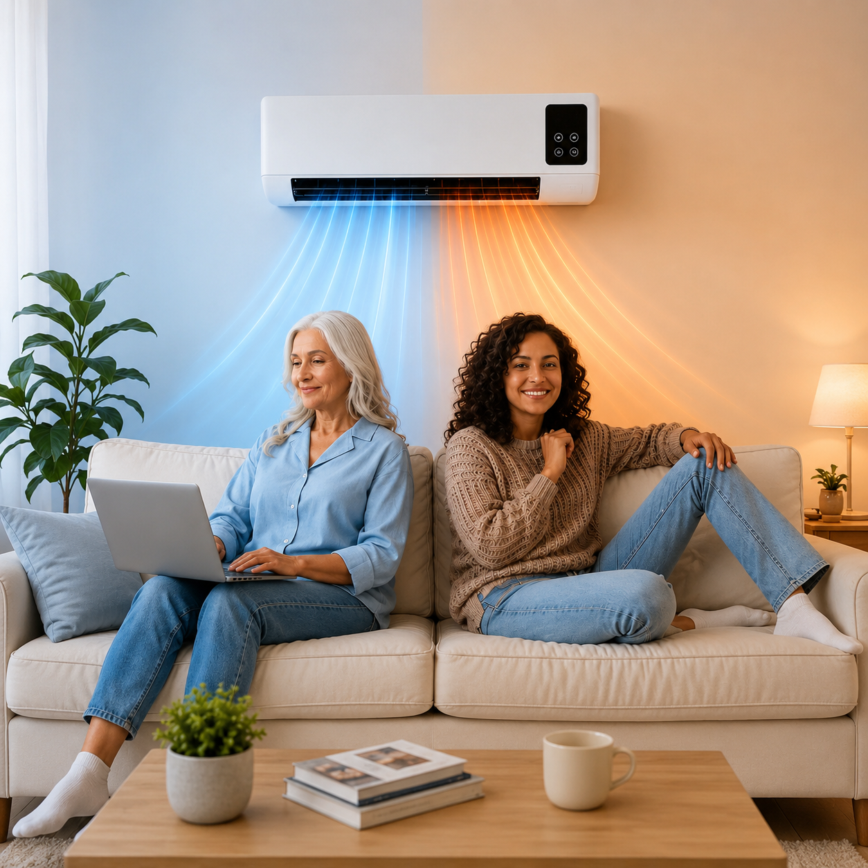 2-in-1 Air Conditioner with Cooling and Heating system