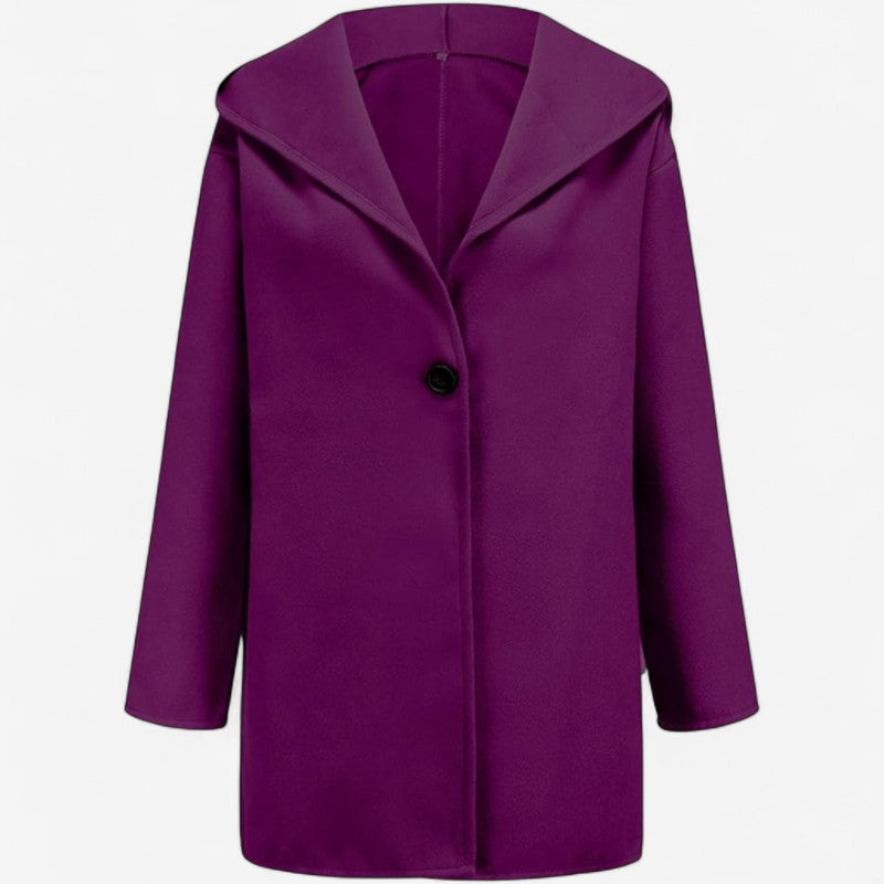 Amelia – Getailleerde Trenchcoat met Capuchon en Enkelvoudige Knopensluiting Velani