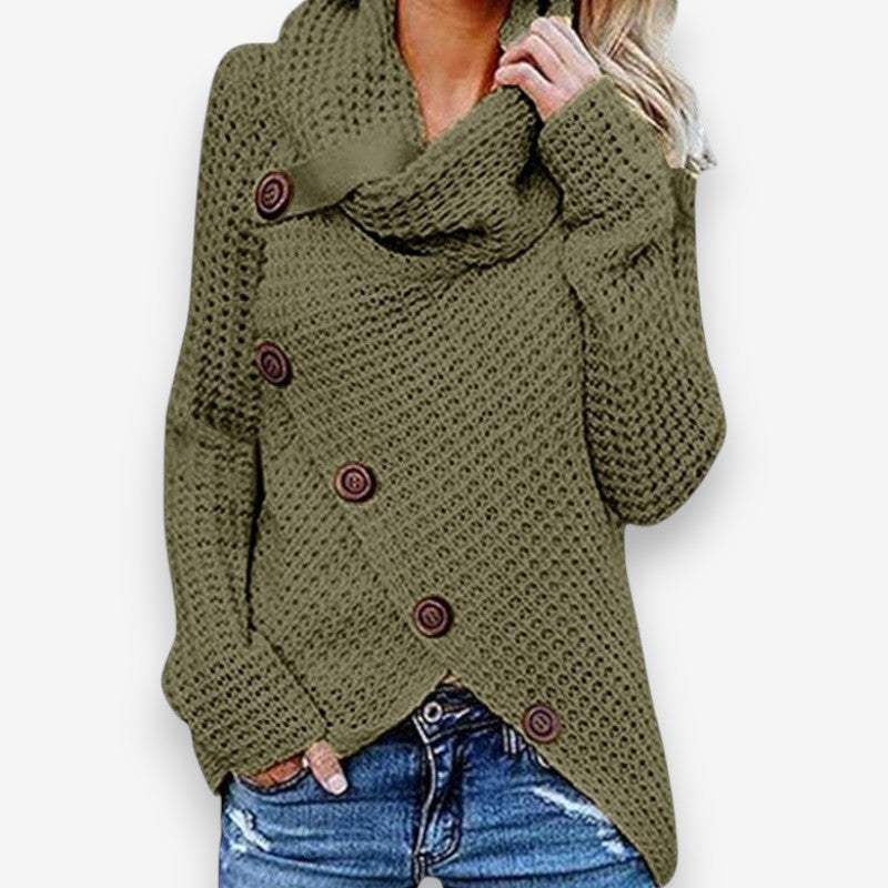 Emma – Long Sleeve Sweater With Button Closure