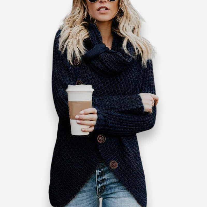Emma – Long Sleeve Sweater With Button Closure