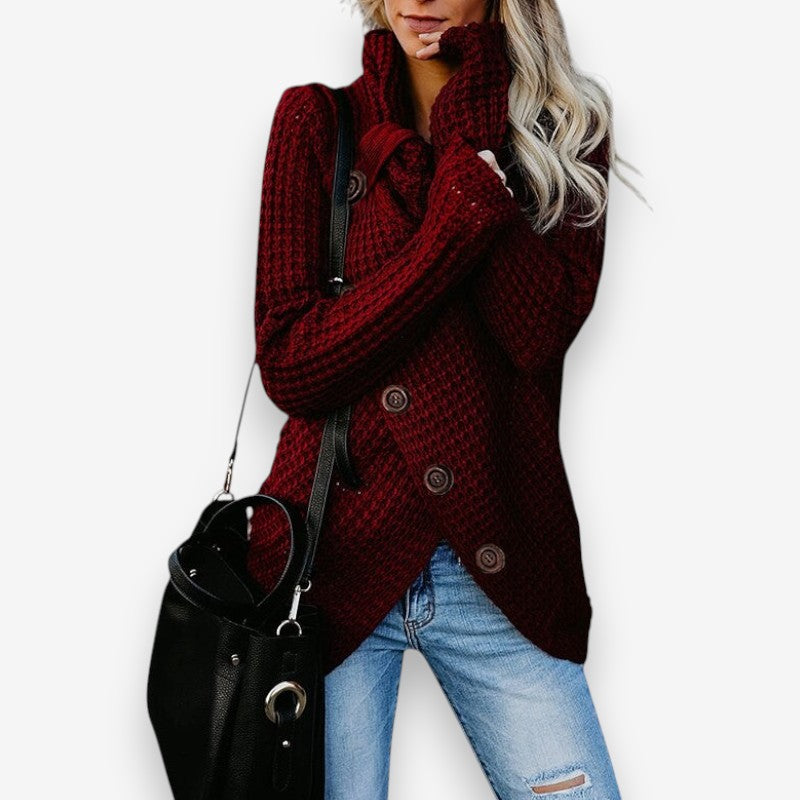 Emma – Long Sleeve Sweater With Button Closure