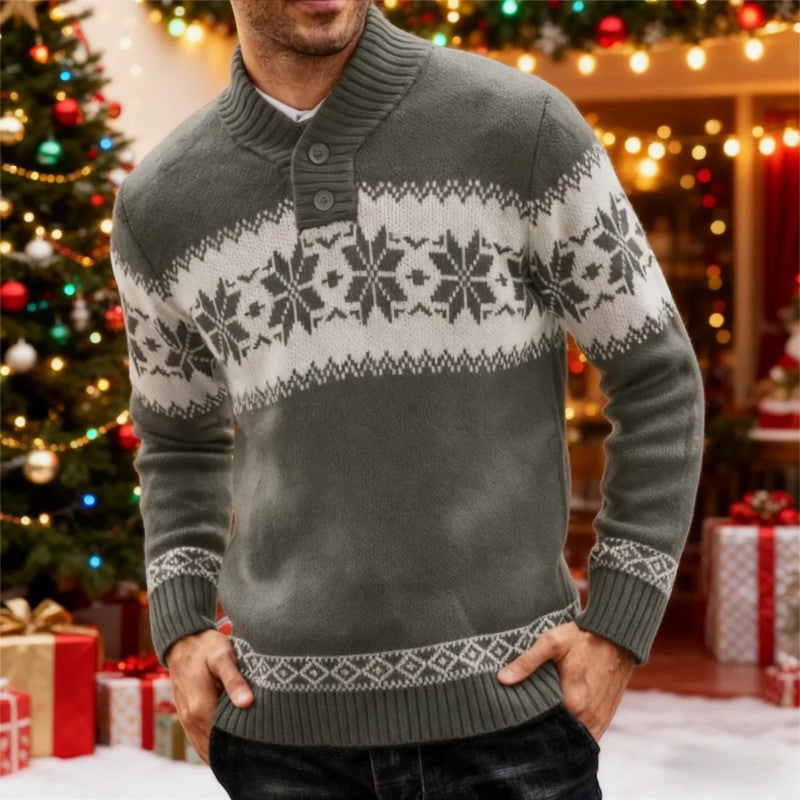 Noah – Long Sleeve Sweater with Button Closure