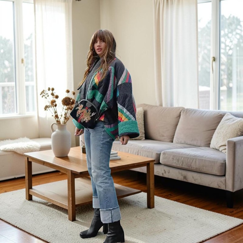Women's Patterned Long Sleeve Jacket