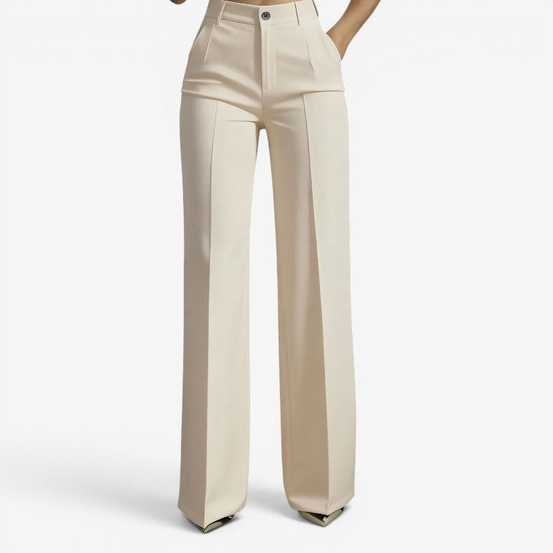 Chic Women's High-Waisted Straight Leg Trousers